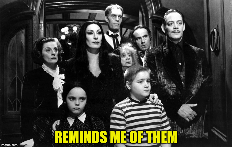 The Addams family | REMINDS ME OF THEM | image tagged in the addams family | made w/ Imgflip meme maker