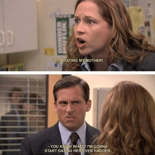 High Quality The office start dating her even harder Blank Meme Template