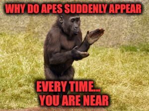 WHY DO APES SUDDENLY APPEAR EVERY TIME...     YOU ARE NEAR | made w/ Imgflip meme maker