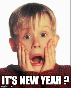 Home Alone Kid  | IT'S NEW YEAR ? | image tagged in home alone kid | made w/ Imgflip meme maker