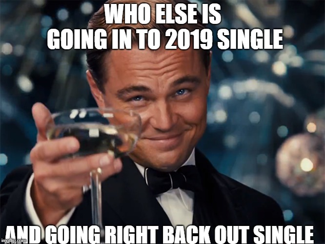 Photographer Happy New Year | WHO ELSE IS GOING IN TO 2019 SINGLE; AND GOING RIGHT BACK OUT SINGLE | image tagged in photographer happy new year | made w/ Imgflip meme maker