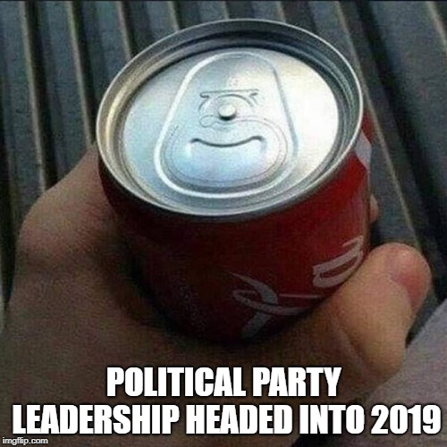 2019 Politics | POLITICAL PARTY LEADERSHIP HEADED INTO 2019 | image tagged in 2019,election 2020,political parties,leadership,candidates,politics | made w/ Imgflip meme maker