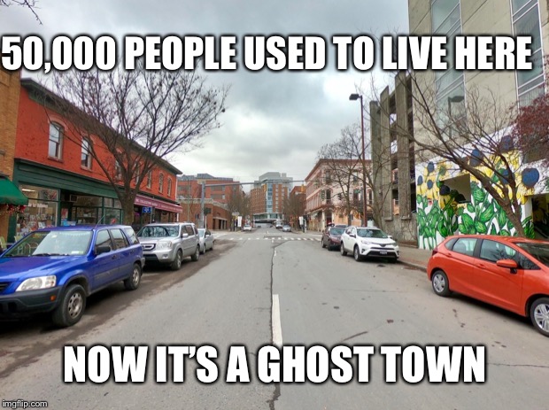 50,000 PEOPLE USED TO LIVE HERE; NOW IT’S A GHOST TOWN | made w/ Imgflip meme maker