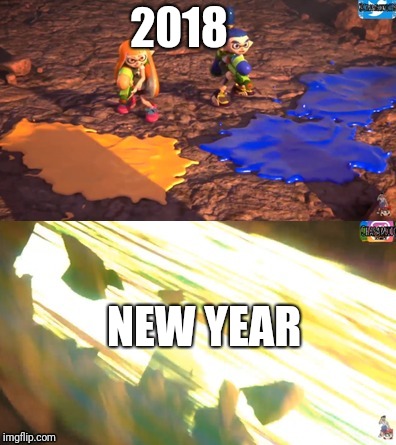 Inklings | 2018; NEW YEAR | image tagged in inklings,splatoon,happy new year,memes | made w/ Imgflip meme maker