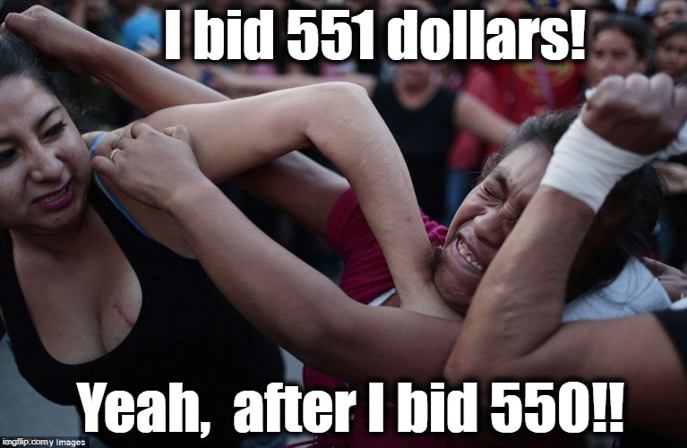 I bid 551 dollars! Yeah,  after I bid 550!! | made w/ Imgflip meme maker