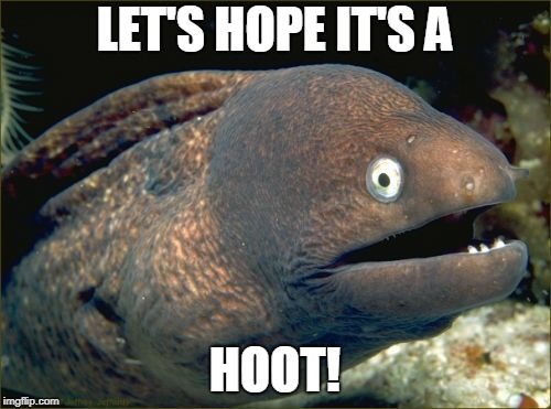 Bad Joke Eel Meme | LET'S HOPE IT'S A HOOT! | image tagged in memes,bad joke eel | made w/ Imgflip meme maker