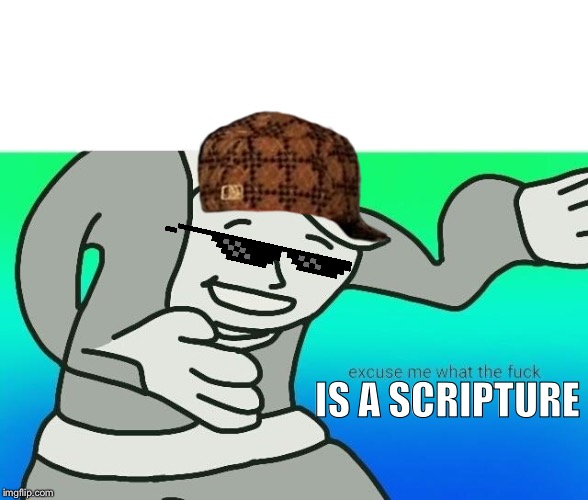 Excuse me, what the fuck | IS A SCRIPTURE | image tagged in excuse me what the fuck | made w/ Imgflip meme maker