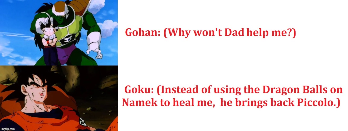 image tagged in why goku won't help gohan | made w/ Imgflip meme maker