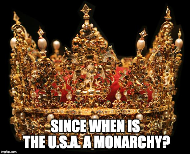 Crown | SINCE WHEN IS THE U.S.A. A MONARCHY? | image tagged in crown | made w/ Imgflip meme maker