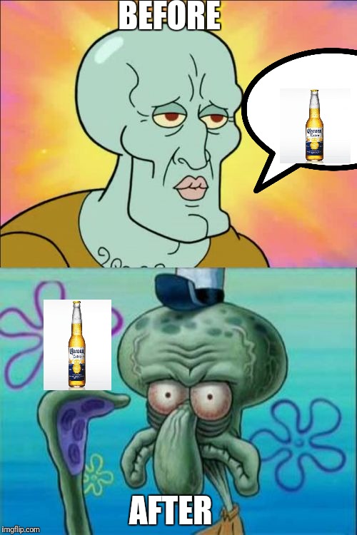 Squidward | BEFORE; AFTER | image tagged in memes,squidward | made w/ Imgflip meme maker
