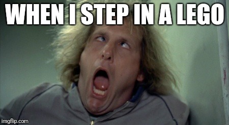 Scary Harry | WHEN I STEP IN A LEGO | image tagged in memes,scary harry | made w/ Imgflip meme maker