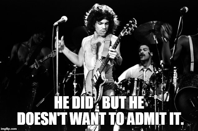 Prince | HE DID . BUT HE DOESN'T WANT TO ADMIT IT. | image tagged in prince | made w/ Imgflip meme maker