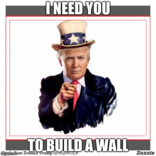 Uncle Trump | I NEED YOU; TO BUILD A WALL | image tagged in uncle trump | made w/ Imgflip meme maker