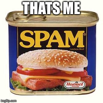 spam | THATS ME | image tagged in spam | made w/ Imgflip meme maker