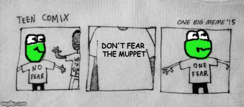 Don't fear the Muppet, Joey. | DON'T FEAR THE MUPPET | image tagged in no fear one fear | made w/ Imgflip meme maker