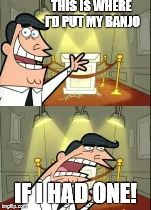 This Is Where I'd Put My Trophy If I Had One | THIS IS WHERE I'D PUT MY BANJO; IF I HAD ONE! | image tagged in memes,this is where i'd put my trophy if i had one | made w/ Imgflip meme maker