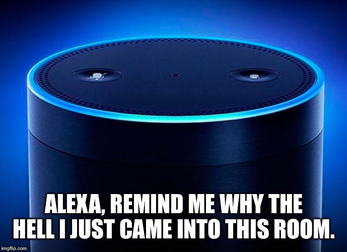 Alexa | ALEXA, REMIND ME WHY THE HELL I JUST CAME INTO THIS ROOM. | image tagged in alexa | made w/ Imgflip meme maker