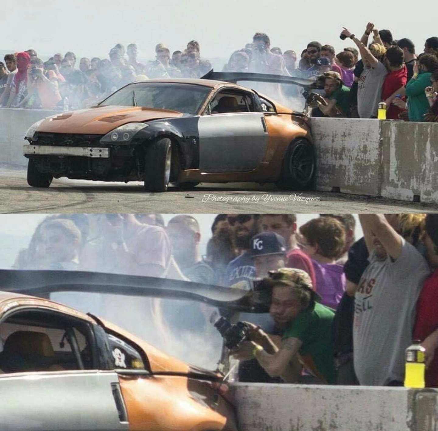 Guy gets hit by drift car wing Blank Meme Template