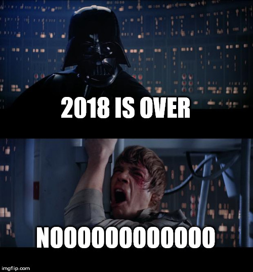 Star Wars No Meme | 2018 IS OVER; NOOOOOOOOOOOO | image tagged in memes,star wars no | made w/ Imgflip meme maker