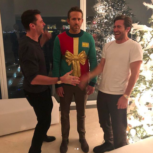 Ryan Reynolds Between Hugh Jackman and Jake Gyllenhaal Blank Meme Template