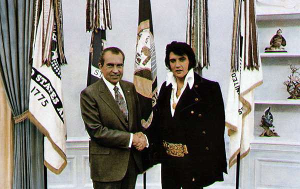 High Quality Elvis and Nixon Blank Meme Template