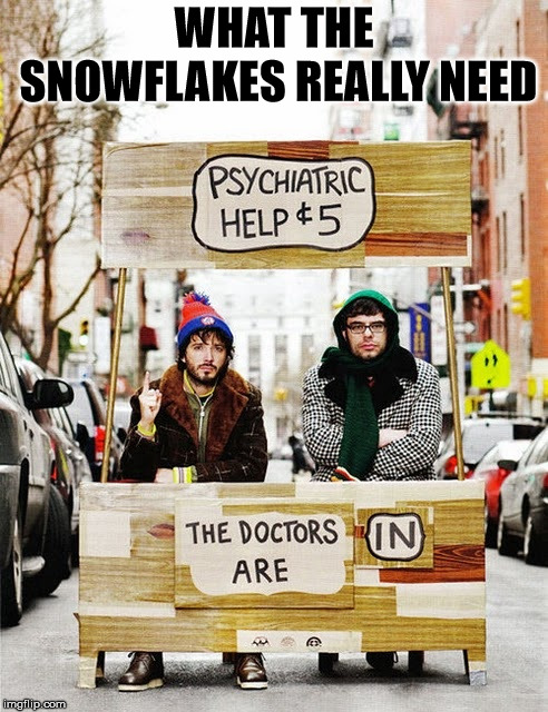WHAT THE SNOWFLAKES REALLY NEED | image tagged in psychiatric help | made w/ Imgflip meme maker