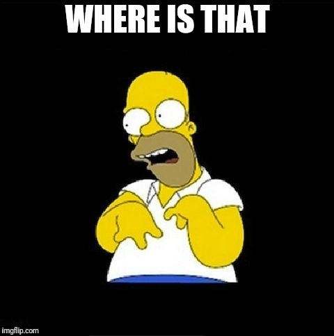 Homer Simpson Retarded | WHERE IS THAT | image tagged in homer simpson retarded | made w/ Imgflip meme maker