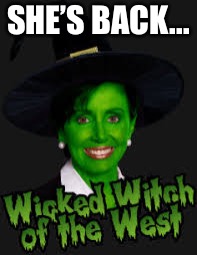 SHE’S BACK... | image tagged in nancy pelosi,democrats,democratic party,2019,maxine waters,illegal aliens | made w/ Imgflip meme maker