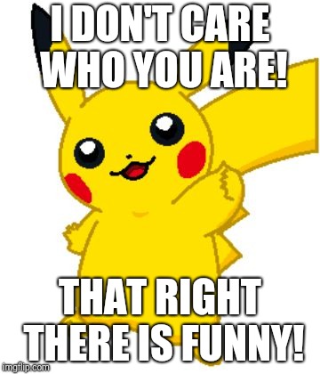 I DON'T CARE WHO YOU ARE! THAT RIGHT THERE IS FUNNY! | made w/ Imgflip meme maker