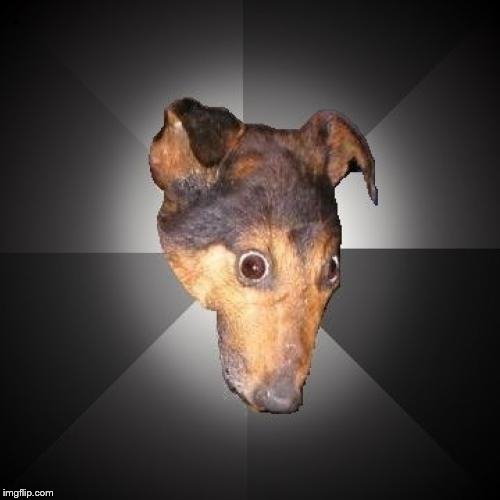 Depression Dog Meme | . | image tagged in memes,depression dog | made w/ Imgflip meme maker