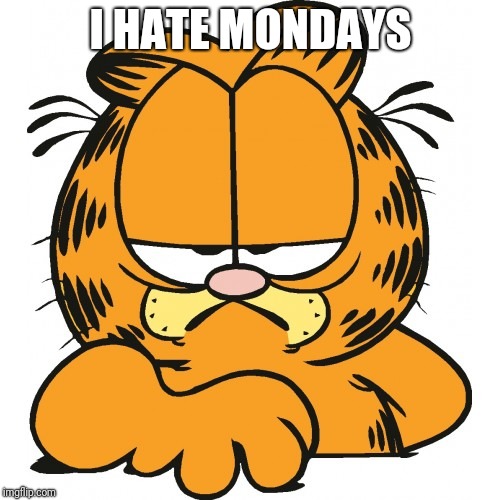 Garfield | I HATE MONDAYS | image tagged in garfield | made w/ Imgflip meme maker