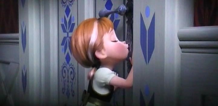 Frozen Anna at door Blank Meme Template