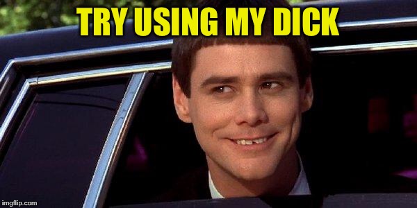 dumb and dumber | TRY USING MY DICK | image tagged in dumb and dumber | made w/ Imgflip meme maker