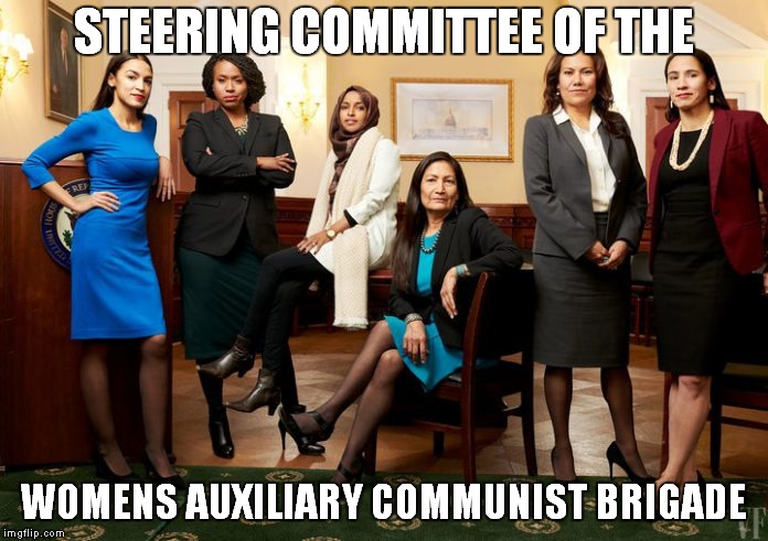 The Commissars are in! | STEERING COMMITTEE OF THE; WOMENS AUXILIARY COMMUNIST BRIGADE | image tagged in leftards,politicians | made w/ Imgflip meme maker