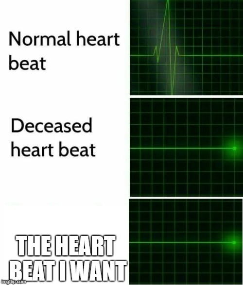 Heart Beat | THE HEART BEAT I WANT | image tagged in heart beat | made w/ Imgflip meme maker