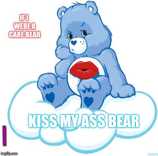 Big Bear's House | IF I WERE A CARE BEAR; KISS MY ASS BEAR; LADYDEERHEART | image tagged in see nobody cares,kiss my ass,teddy bear,stuffed animal,memes,i dont care | made w/ Imgflip meme maker