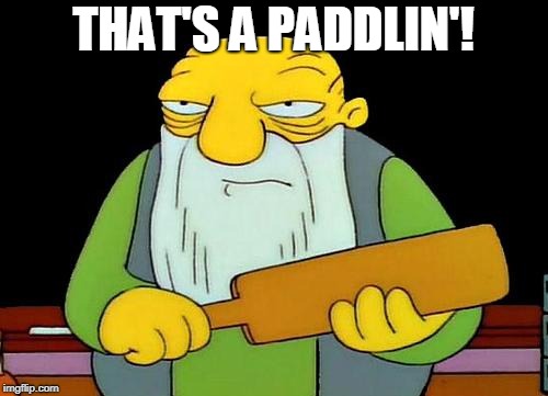 That's a paddlin' Meme | THAT'S A PADDLIN'! | image tagged in memes,that's a paddlin' | made w/ Imgflip meme maker