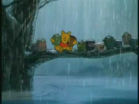 Winnie the Pooh Raining Blank Meme Template