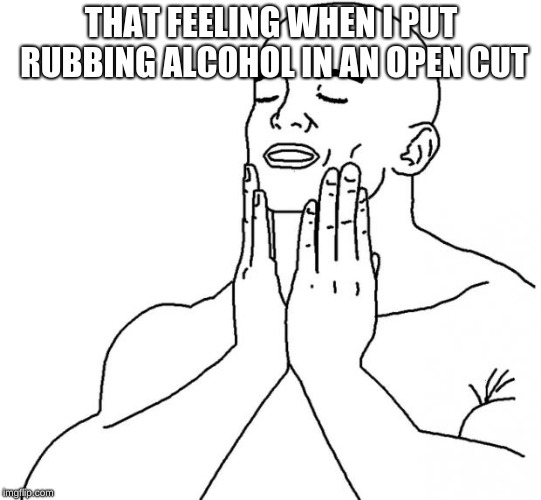 That feeling when | THAT FEELING WHEN I PUT RUBBING ALCOHOL IN AN OPEN CUT | image tagged in that feeling when | made w/ Imgflip meme maker
