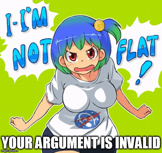 Looks round to me! | YOUR ARGUMENT IS INVALID | image tagged in flat earth,breasts,anthropomorphisms,nasa,your argument is invalid | made w/ Imgflip meme maker