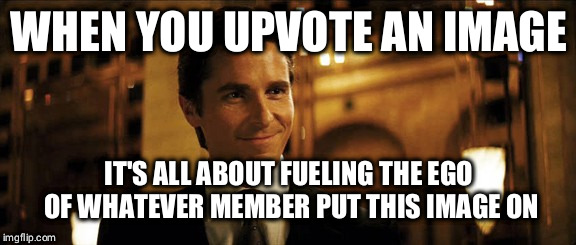 Bruce Wayne | WHEN YOU UPVOTE AN IMAGE; IT'S ALL ABOUT FUELING THE EGO OF WHATEVER MEMBER PUT THIS IMAGE ON | image tagged in bruce wayne | made w/ Imgflip meme maker