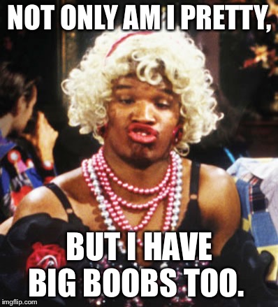 UGLY GIRL | NOT ONLY AM I PRETTY, BUT I HAVE BIG BOOBS TOO. | image tagged in ugly girl | made w/ Imgflip meme maker
