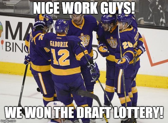 NICE WORK GUYS! WE WON THE DRAFT LOTTERY! | made w/ Imgflip meme maker