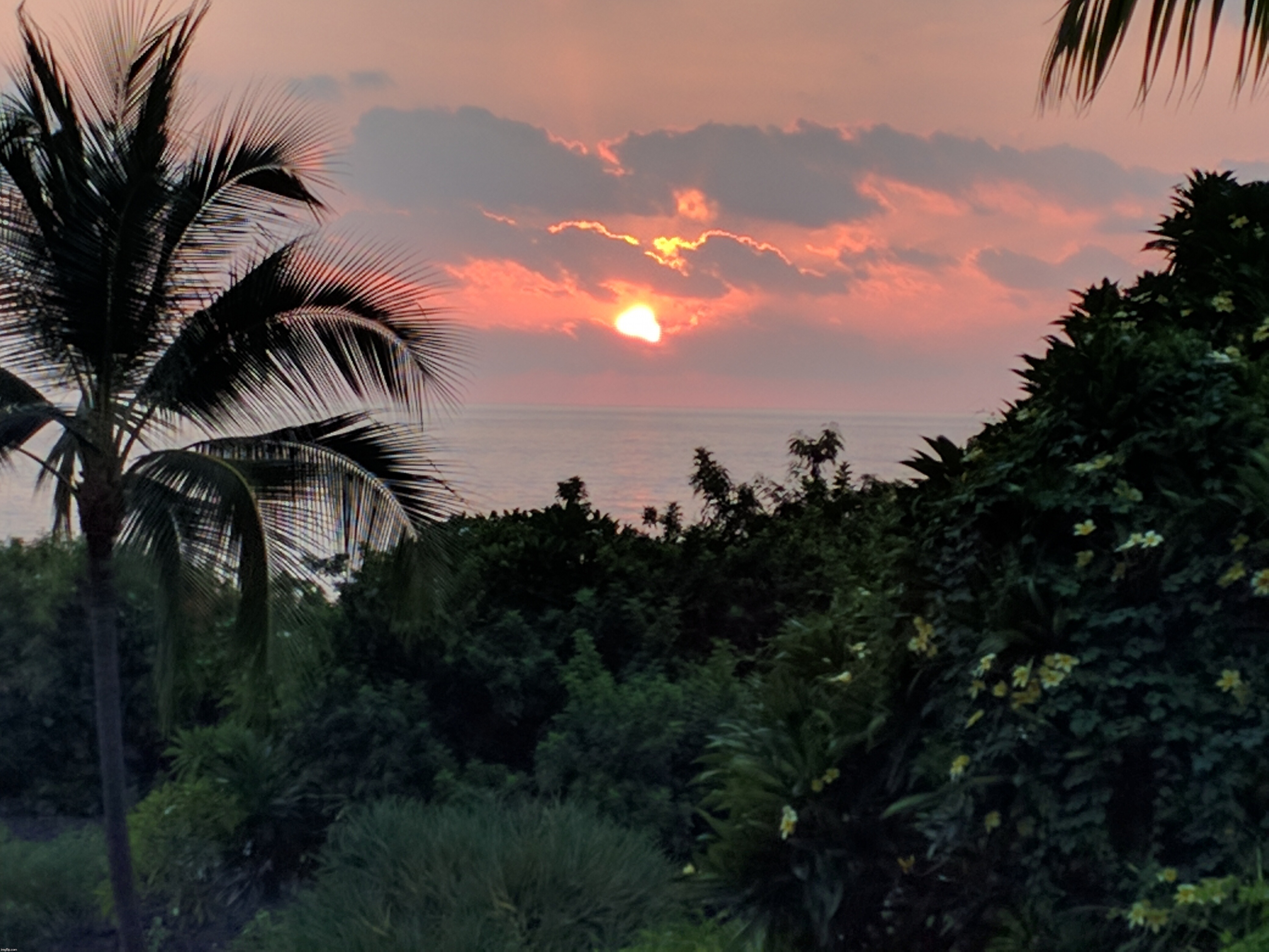 South Kona sunset, near Pebbles Beach - Kaohe Rd. | . | image tagged in hawaii | made w/ Imgflip meme maker