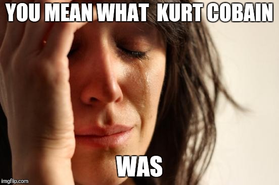 First World Problems Meme | YOU MEAN WHAT  KURT COBAIN WAS | image tagged in memes,first world problems | made w/ Imgflip meme maker