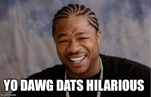 Yo Dawg Heard You Meme | YO DAWG DATS HILARIOUS | image tagged in memes,yo dawg heard you | made w/ Imgflip meme maker