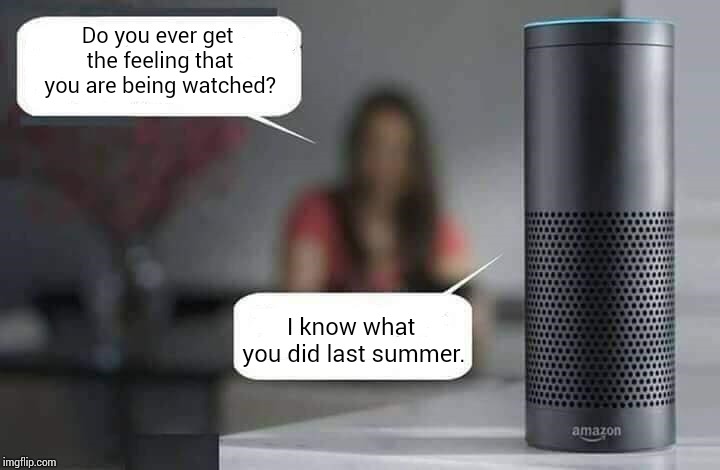 Alexa do X | Do you ever get the feeling that you are being watched? I know what you did last summer. | image tagged in alexa do x | made w/ Imgflip meme maker