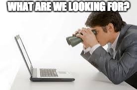 Searching Computer | WHAT ARE WE LOOKING FOR? | image tagged in searching computer | made w/ Imgflip meme maker