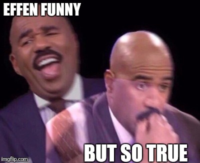 Steve Harvey Laughing Serious | EFFEN FUNNY BUT SO TRUE | image tagged in steve harvey laughing serious | made w/ Imgflip meme maker