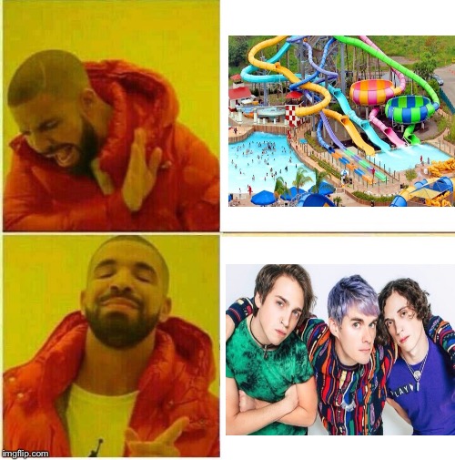 Waterparks band > actual water parks | image tagged in drake hotline approves,memes,waterparks,funny | made w/ Imgflip meme maker